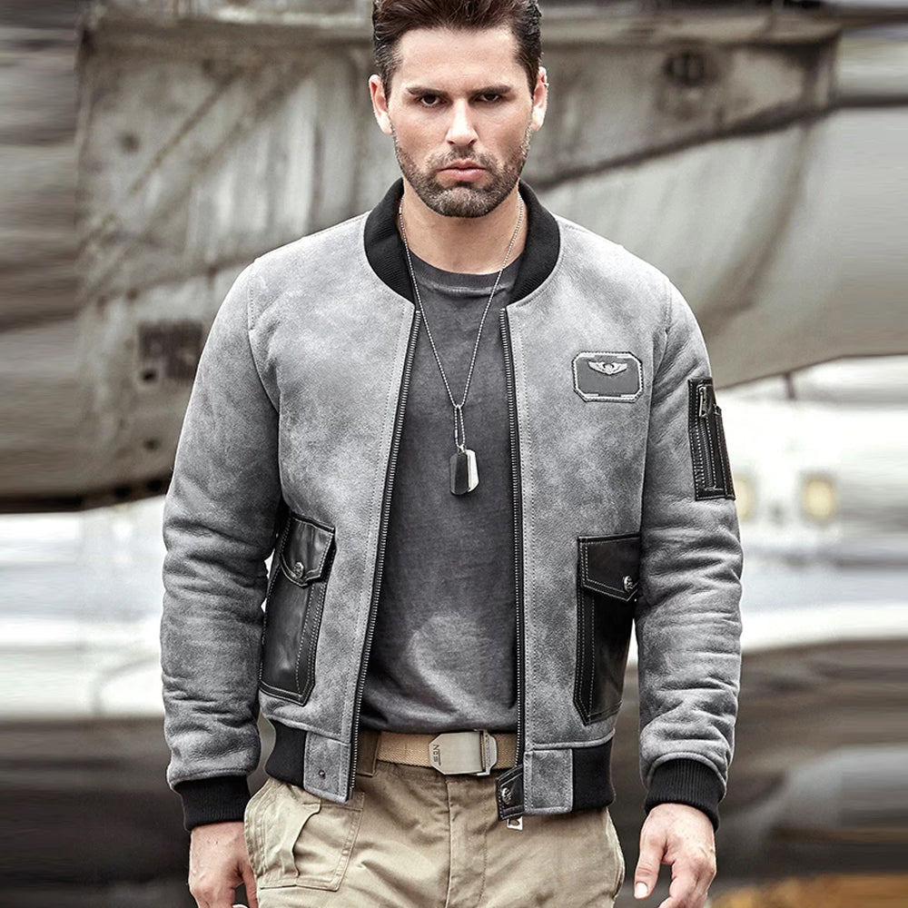 Men’s A-2 Airforce Sheepskin Shearling Leather Bomber - The Hybrid Aviator | Full Grain Apparel