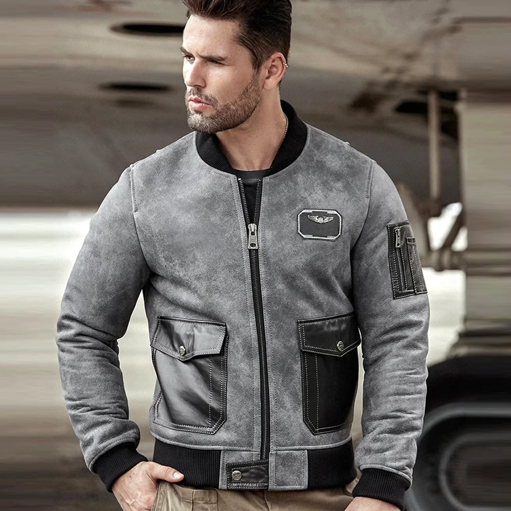 Men’s A-2 Airforce Sheepskin Shearling Leather Bomber - The Hybrid Aviator | Full Grain Apparel