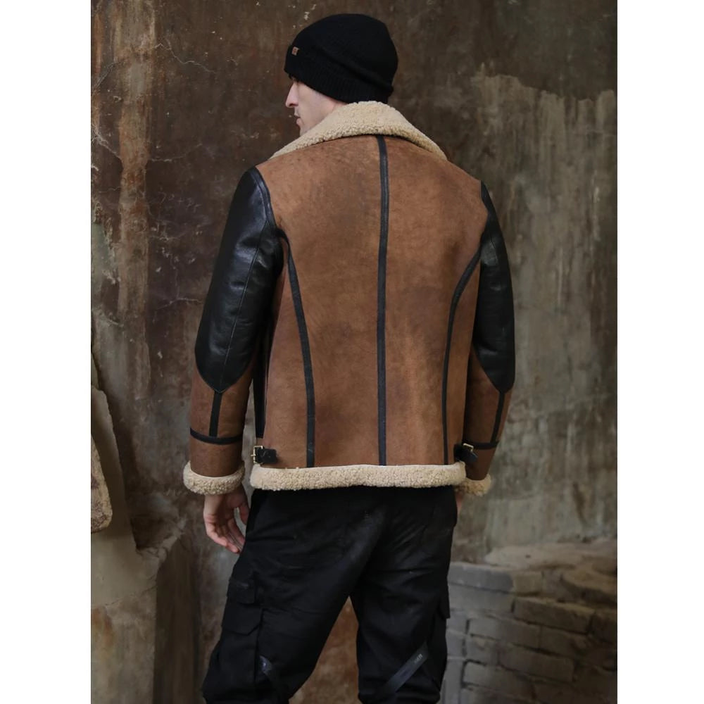 Men’s Two-Tone B-3 RAF Flying Aviator Sheepskin Jacket - The Vintage Contrast | Full Grain Apparel