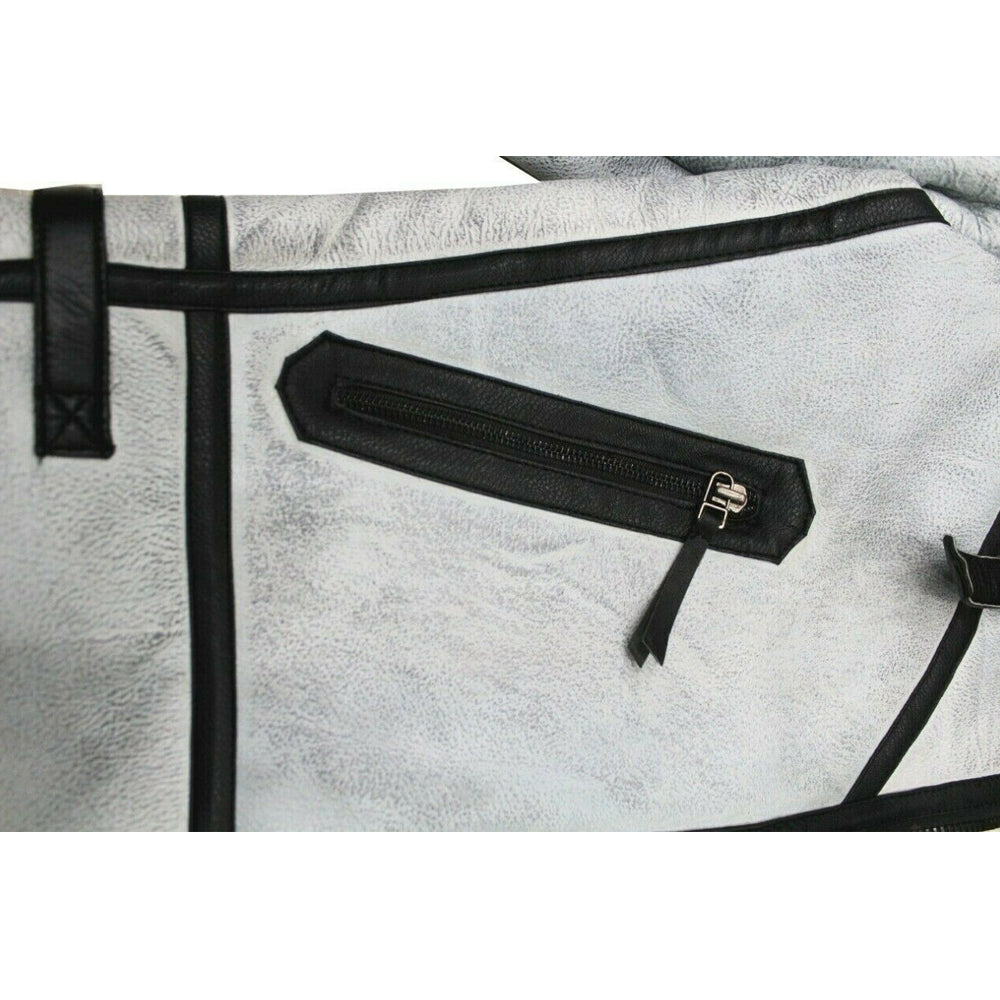 Chaqueta de aviador B3 de piel de oveja para hombre | Comando Resistente en Blanco y Negro | Prendas de Piel de Grano Completo
