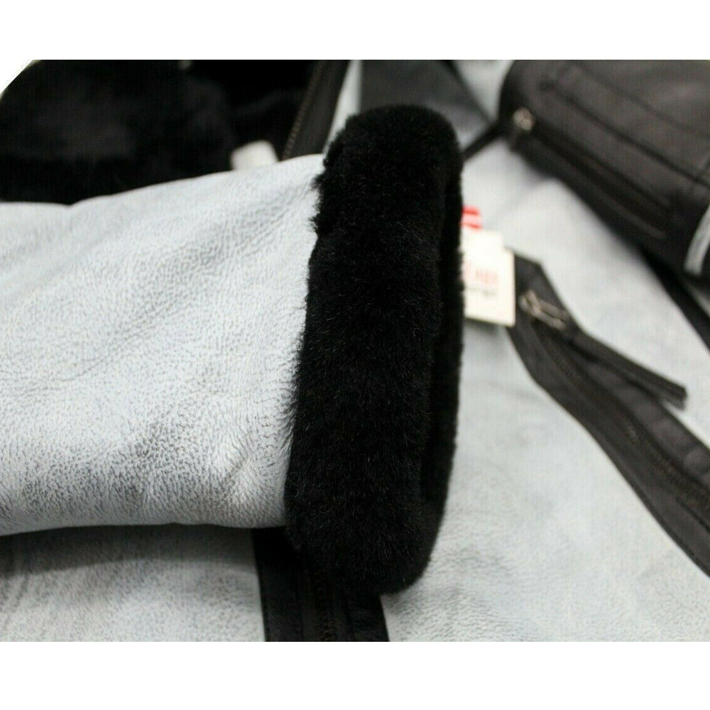 Chaqueta de aviador B3 de piel de oveja para hombre | Comando Resistente en Blanco y Negro | Prendas de Piel de Grano Completo