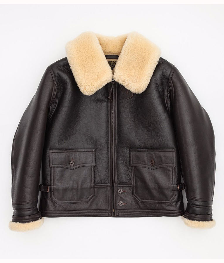 Men’s Navy M-445A Flight Shearling Leather Jacket | Rugged Naval Heritage | Full Grain Apparel