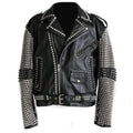 Men’s Black Silver Spiked Studded Leather Jacket | Full Grain Apparel