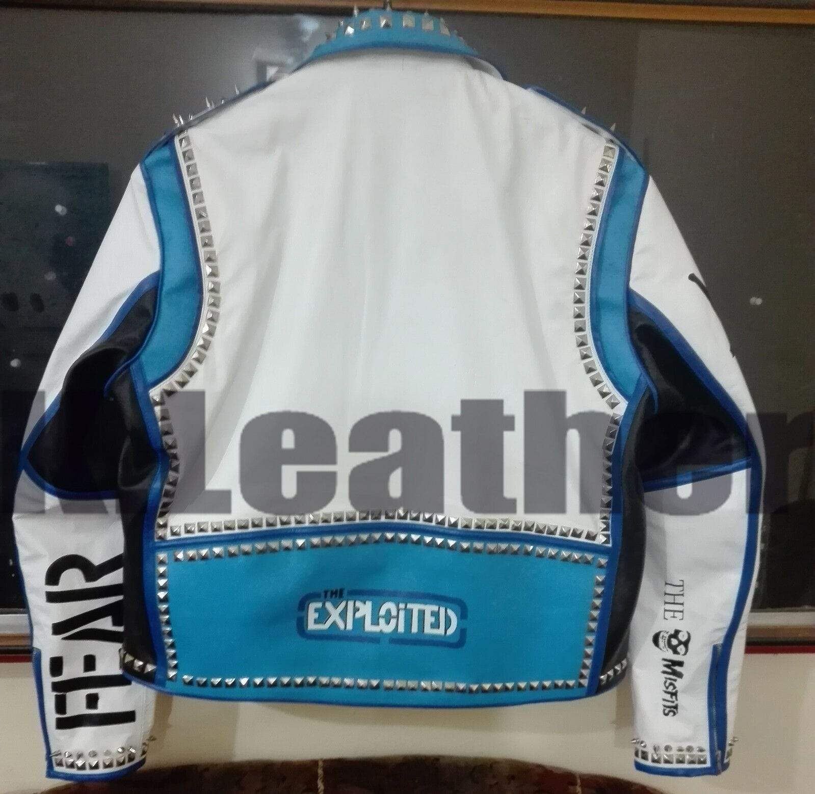Men’s Multicolor Studded Punk Leather Jacket | Full Grain Apparel
