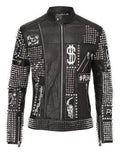 Men’s Black Studded Punk Leather Jacket | Full Grain Apparel