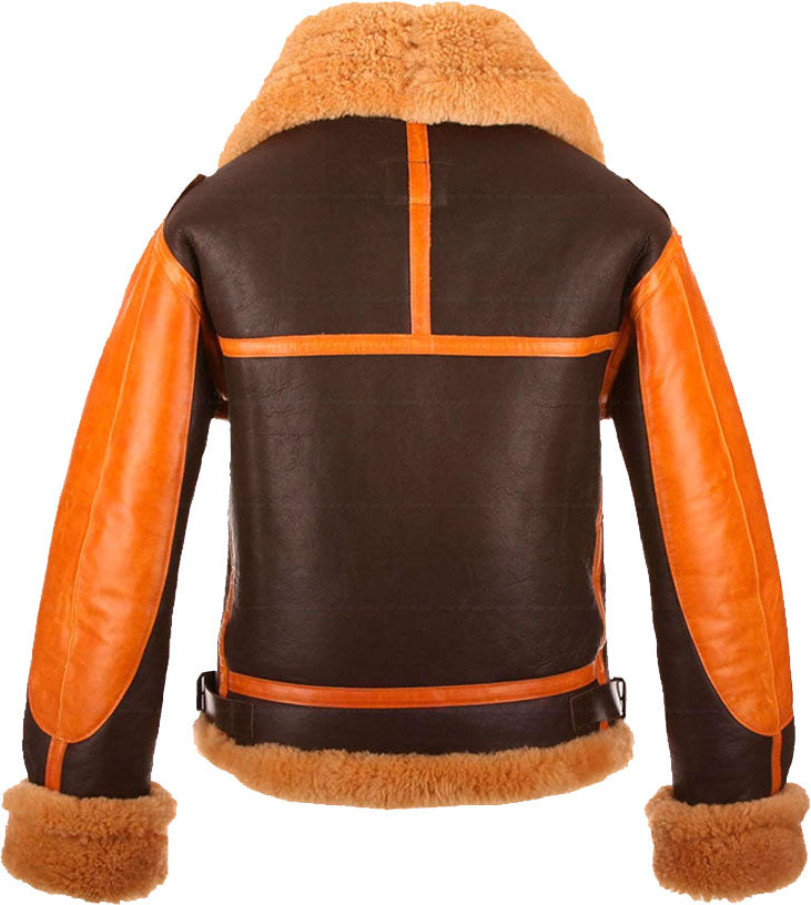 Men’s Two-Tone Bomber Leather Jacket with Fur | Rugged Urban Contrast | Full Grain Apparel