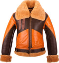 Men’s Two-Tone Bomber Leather Jacket with Fur | Rugged Urban Contrast | Full Grain Apparel