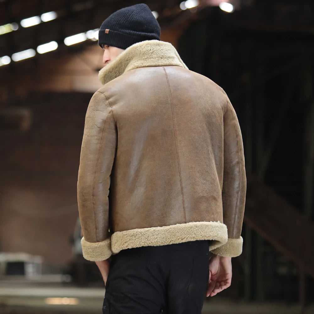 New B-3 Brown RAF Flight Sheepskin Leather Jacket - The 2026 Modern Heritage Edition | Full Grain Apparel