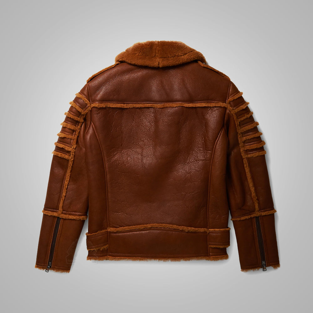 Men’s "RAF-Interceptor" B3 Moto | Premium Sheepskin Shearling | Royal Air Force Inspired Hybrid Leather Jacket | Full Grain Apparel