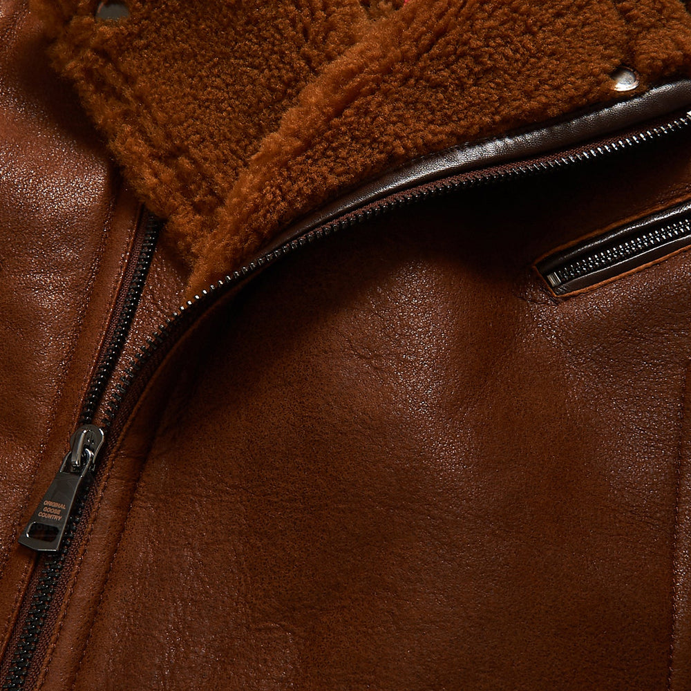 Men’s "RAF-Interceptor" B3 Moto | Premium Sheepskin Shearling | Royal Air Force Inspired Hybrid Leather Jacket | Full Grain Apparel