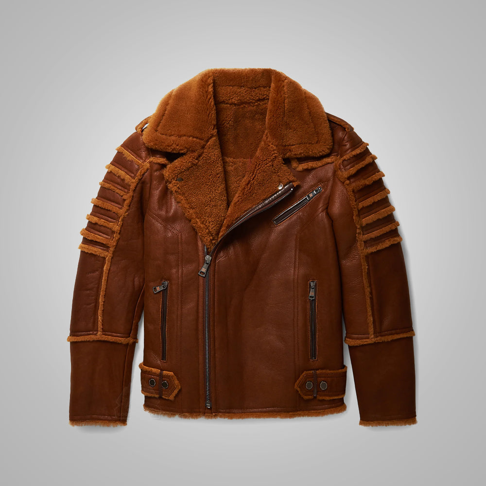 Men’s "RAF-Interceptor" B3 Moto | Premium Sheepskin Shearling | Royal Air Force Inspired Hybrid Leather Jacket | Full Grain Apparel