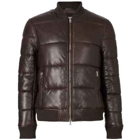 Men’s Bowen Leather Puffer Bomber Jacket | Full Grain Apparel