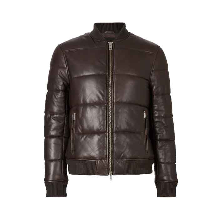 Men’s Bowen Leather Puffer Bomber Jacket | Full Grain Apparel