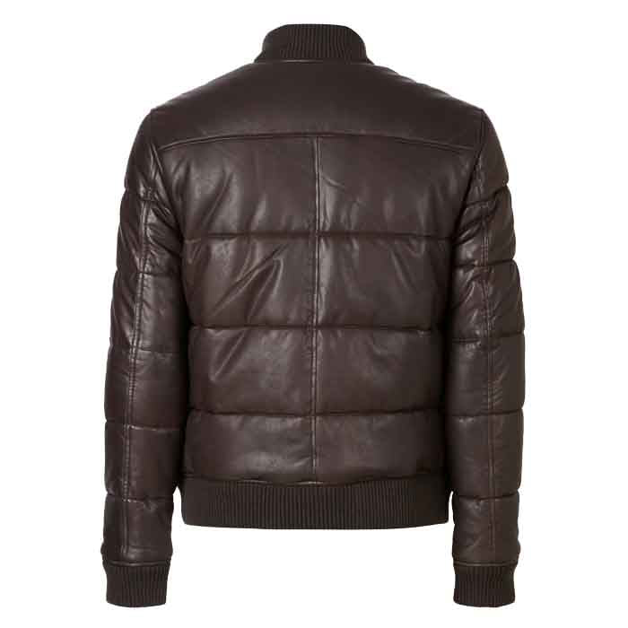 Men’s Bowen Leather Puffer Bomber Jacket | Full Grain Apparel