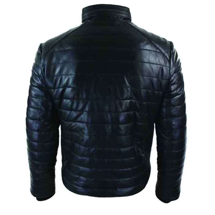 Men’s Genuine Quilted Real Leather Puffer Jacket | Rugged Stealth Performance | Full Grain Apparel