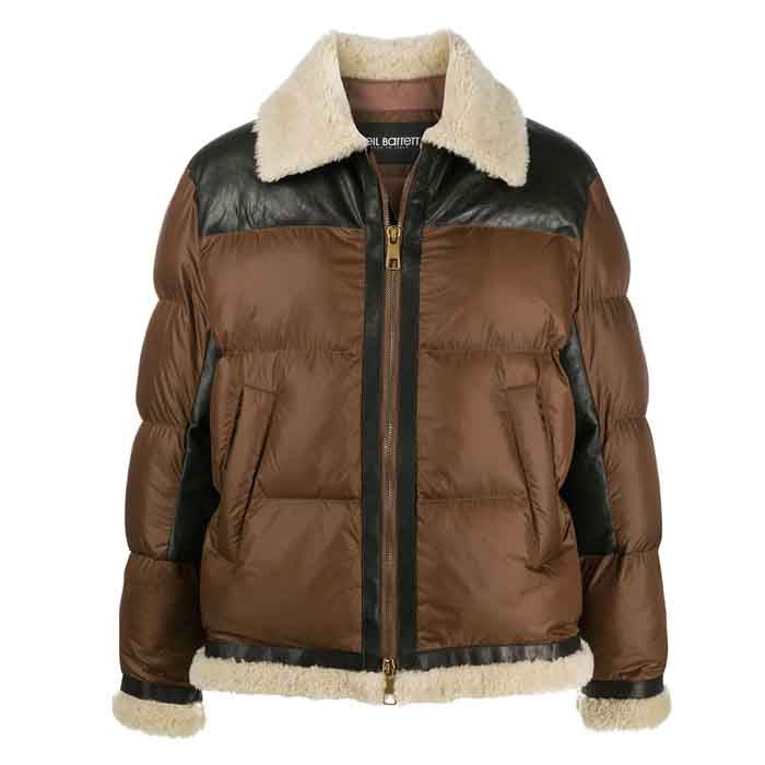 Men’s Front Full Zipped Puffer Leather Jacket | Winter Outerwear | Full Grain Apparel