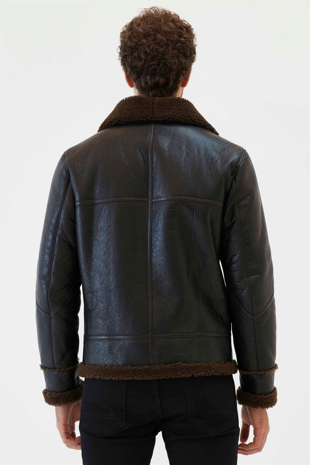 Men’s Aviator Tobacco Brown Shearling Jacket | Full Grain Apparel