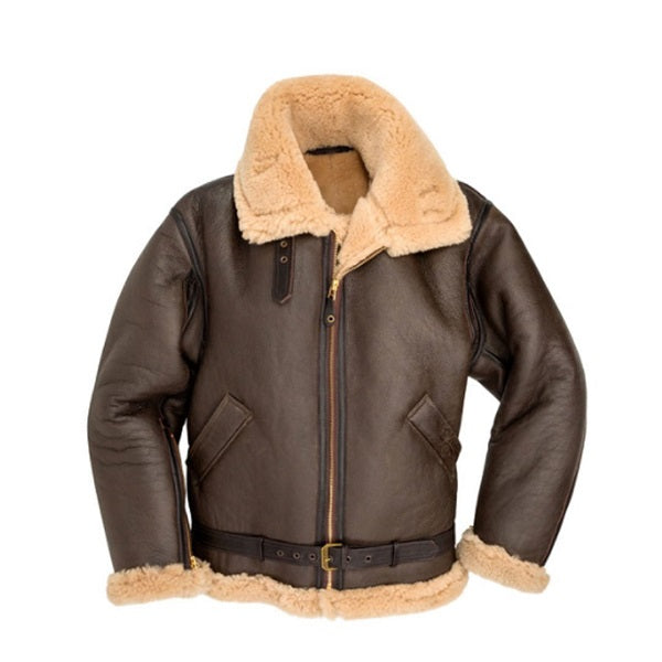 Men’s RAF Sheepskin B3 Bomber Jacket | Rugged Aviation Legend | Full Grain Apparel