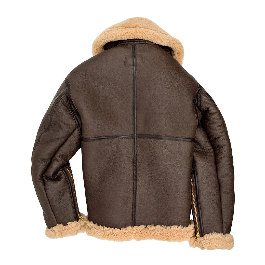 Men’s RAF Sheepskin B3 Bomber Jacket | Rugged Aviation Legend | Full Grain Apparel
