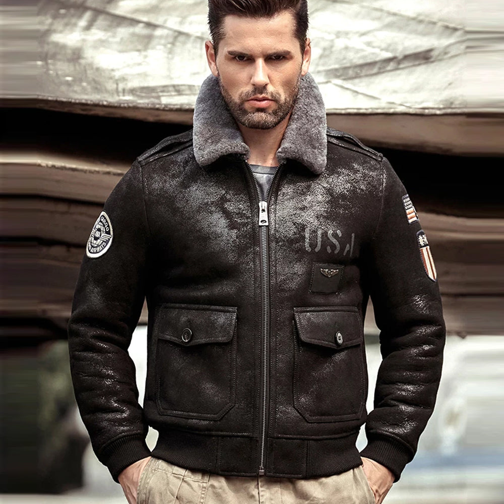 Men’s RAF B-3 Sheepskin Shearling Leather Bomber - The Battle of Britain Heritage | Full Grain Apparel