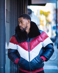 Red, White & Blue Leather V-Bomber | Full Grain Apparel