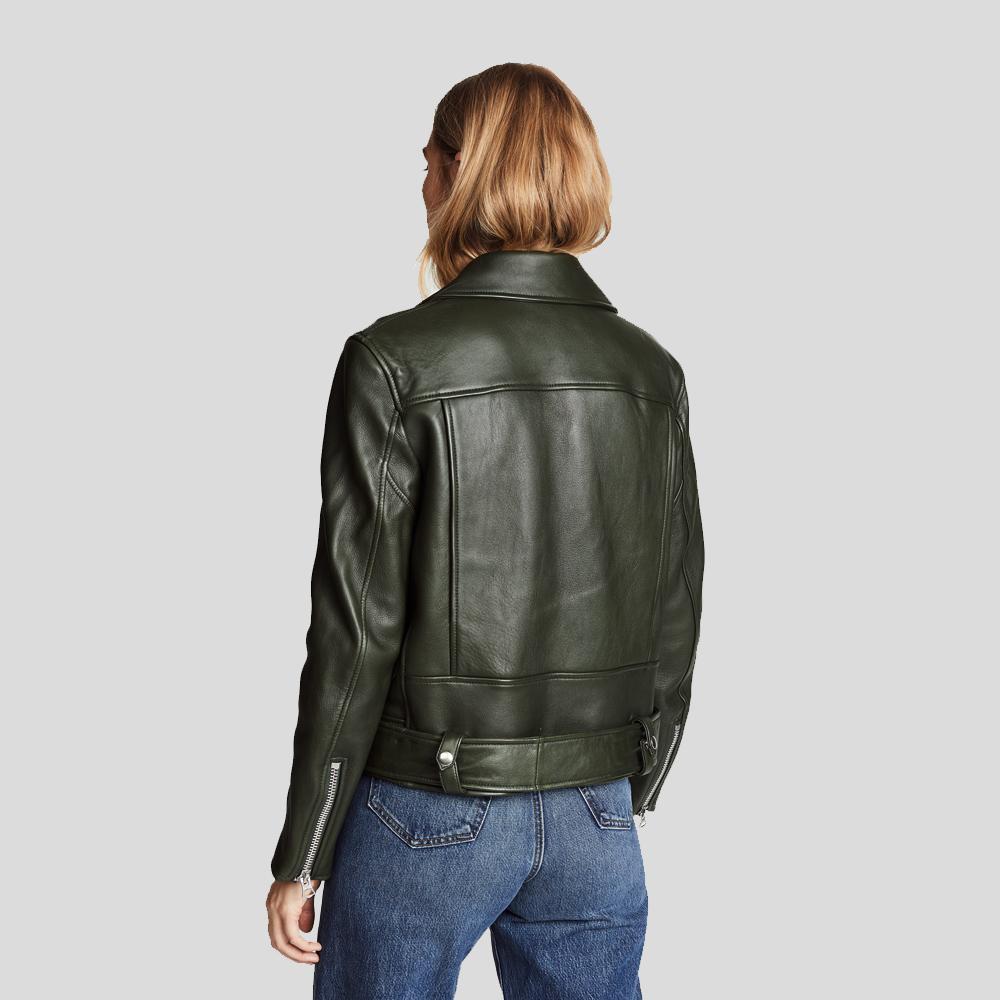 Women’s Raqeul Black Biker Leather Jacket | Full Grain Apparel