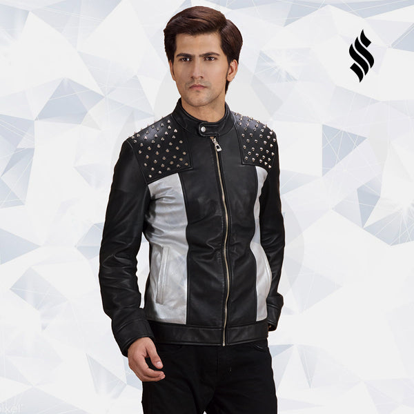 Men’s Shapron Studded Leather Biker Leather Jacket | Rugged Rebellion | Full Grain Apparel