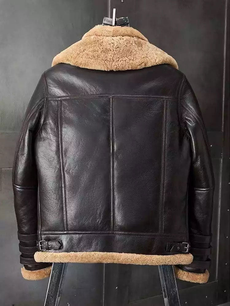 Men’s B3 Shearling Bomber Jacket | Short Fur Motorcycle Coat | Full Grain Apparel