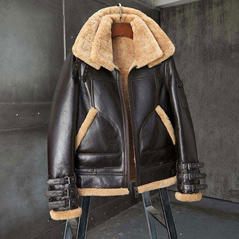 Men’s B3 Shearling Bomber Jacket | Short Fur Motorcycle Coat | Full Grain Apparel