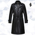 Men’s Sheepskin Long Leather Trench Coat | Rugged Winter Authority | Full Grain Apparel