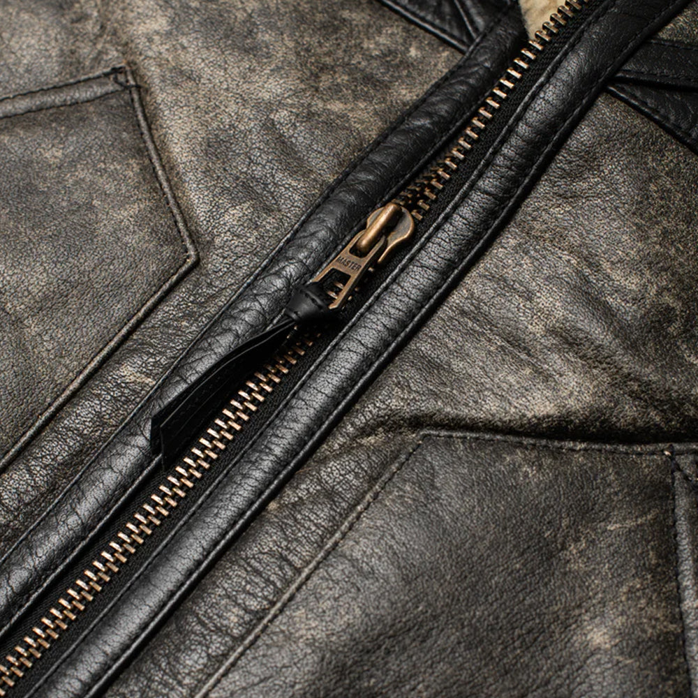 B3 "Canyon-Ridge" para hombre | Piel de oveja marrón clásica | Cazadora auténtica forrada de sherpa de doble cara | Prenda de piel de plena flor