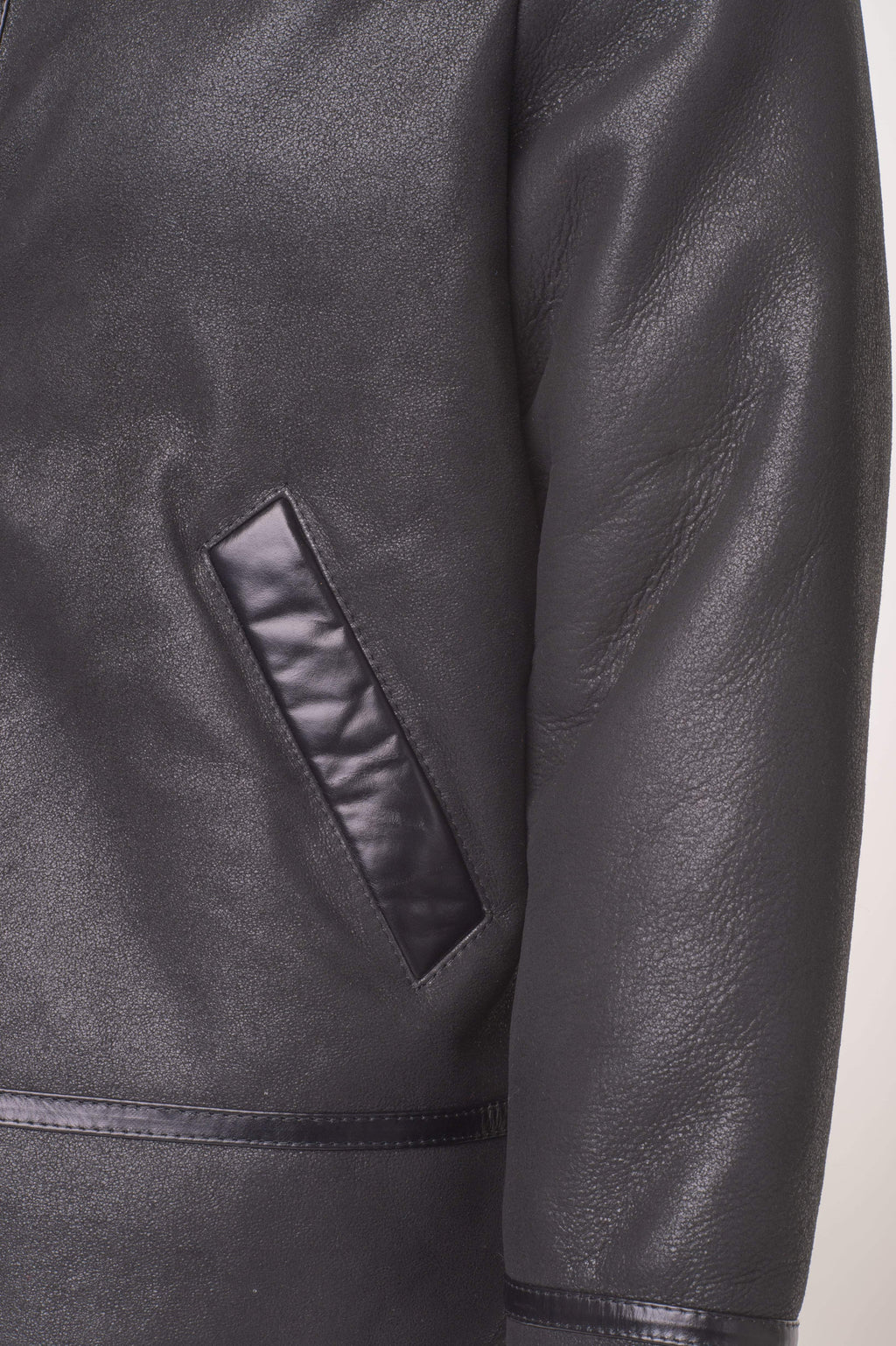 The B-3 "Shadow Ace" Aviator | Black-on-Black Real Shearling | Full Grain Apparel