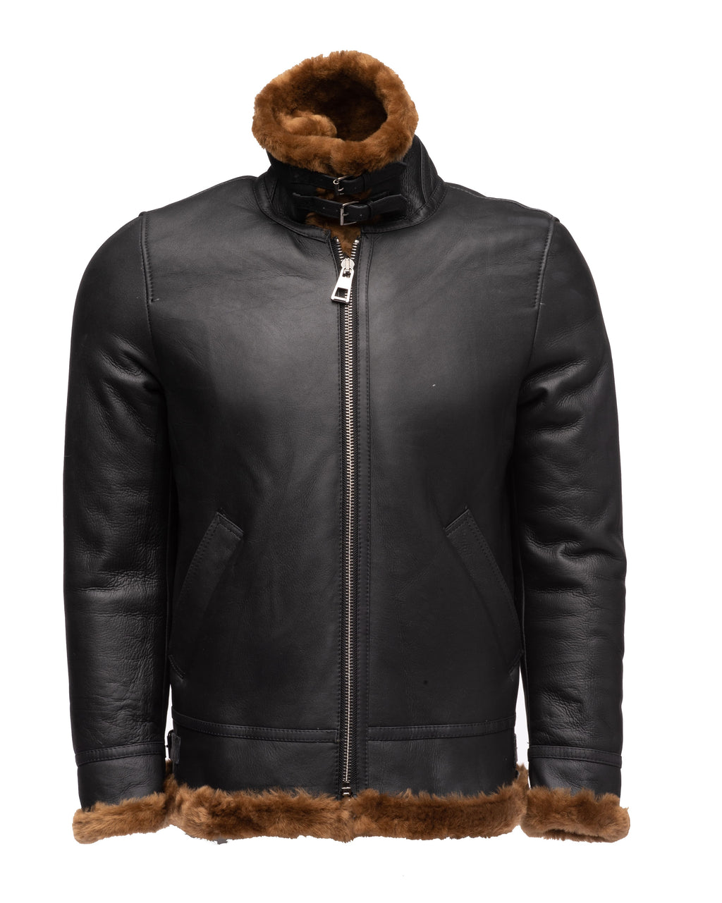 Men’s Classic Ginger Brown B3 Bomber Aviator Shearling Jacket | Full Grain Apparel