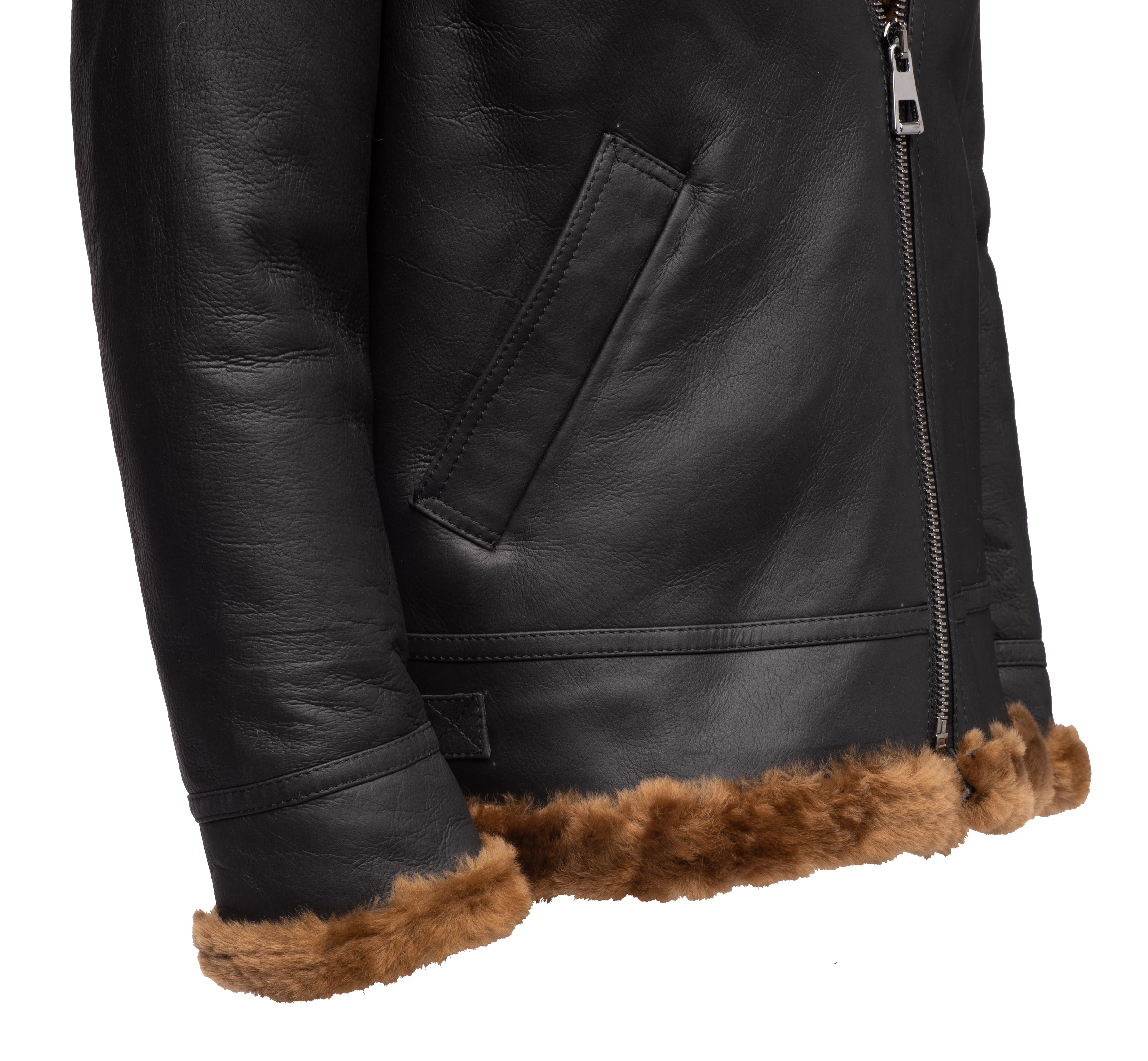 Men’s Classic Ginger Brown B3 Bomber Aviator Shearling Jacket | Full Grain Apparel
