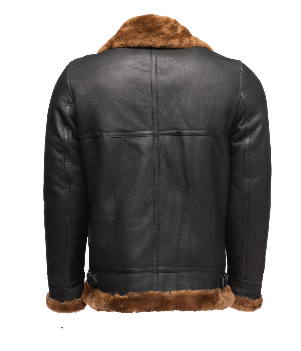 Men’s Classic Ginger Brown B3 Bomber Aviator Shearling Jacket | Full Grain Apparel