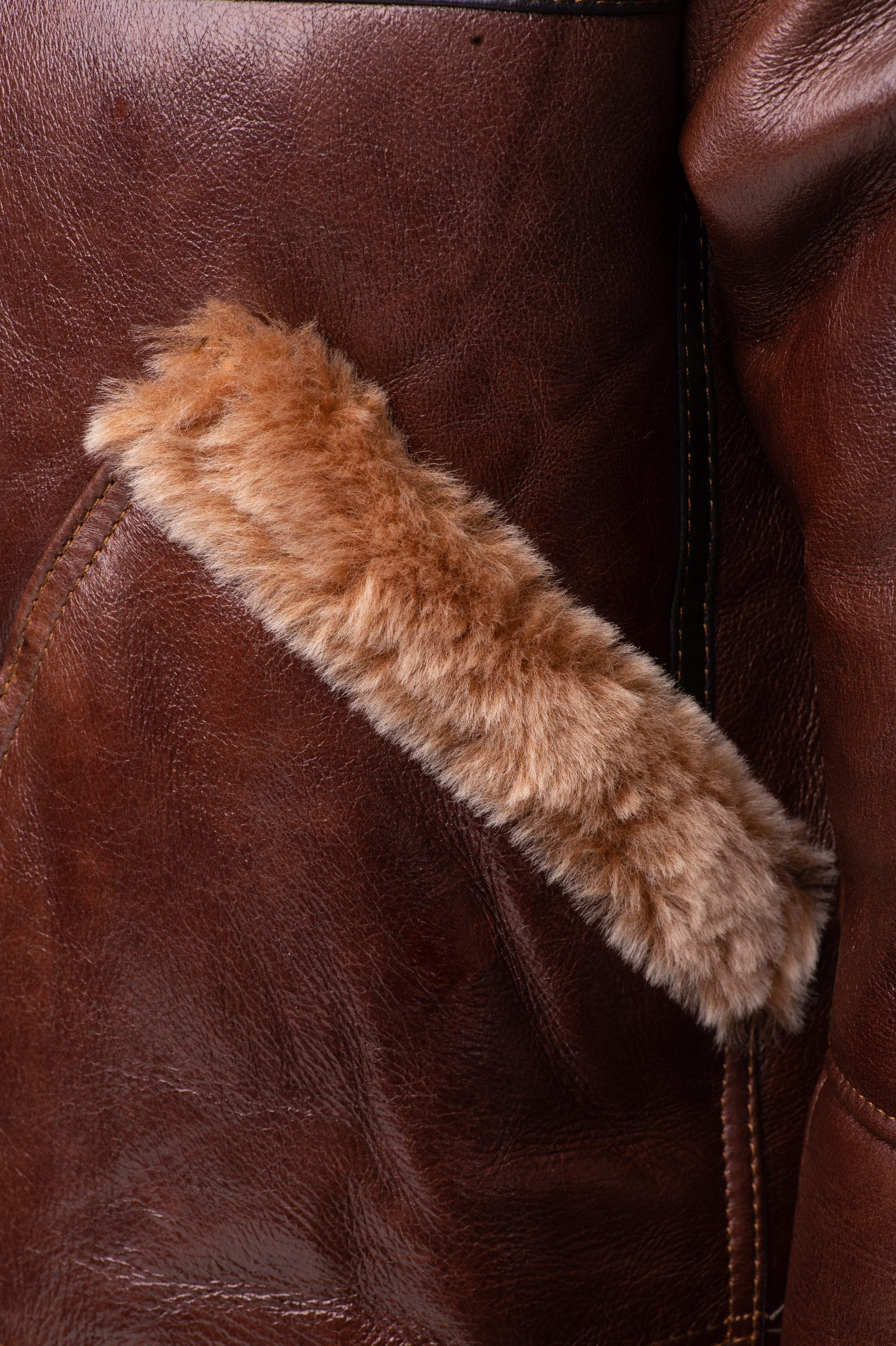 Men’s Esa Brown Bomber Sheepskin Shearling Jacket | Full Grain Apparel