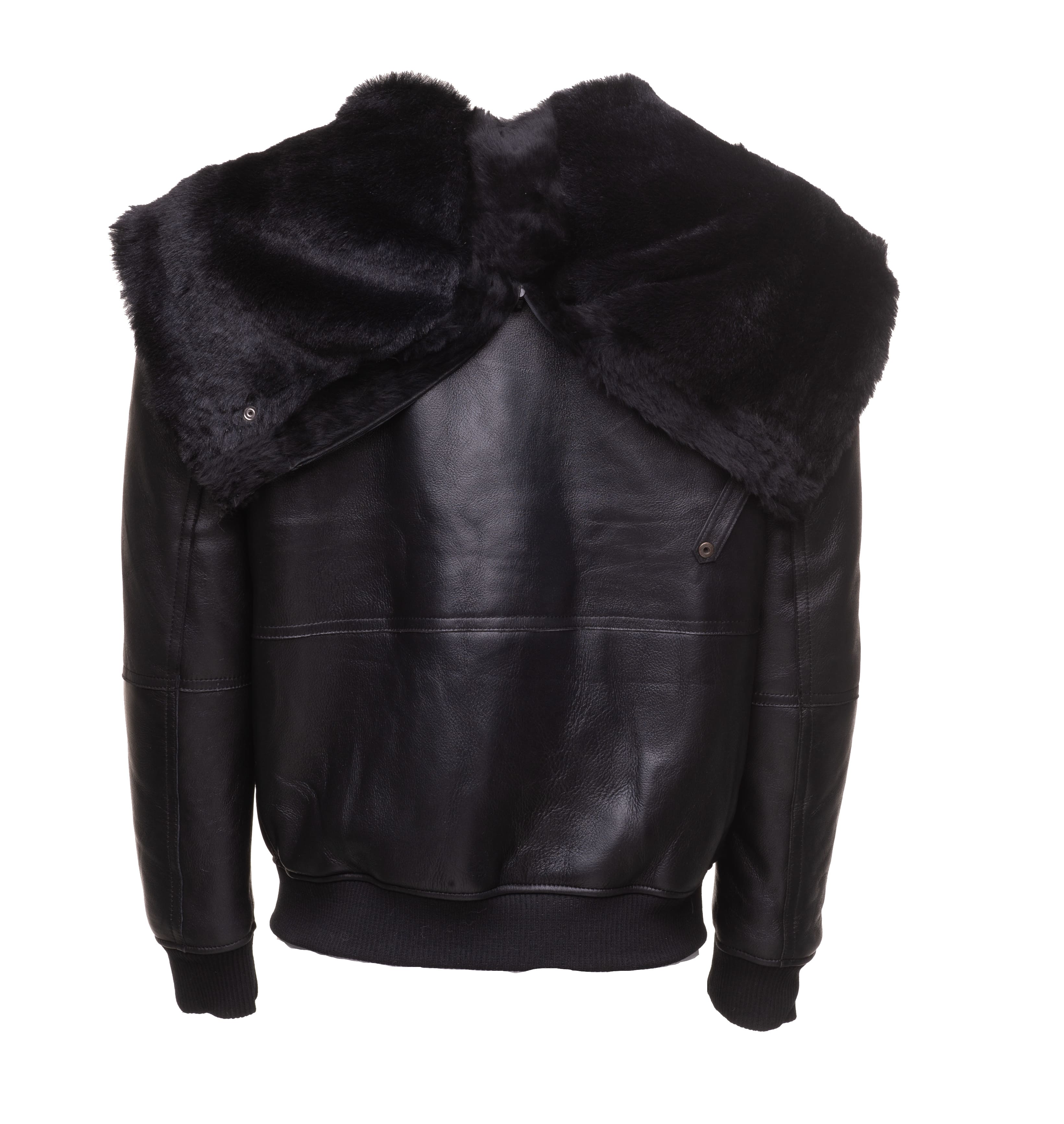Men’s Gregos Varsity Sheepskin Shearling Jacket with Large Hoodie | Full Grain Apparel