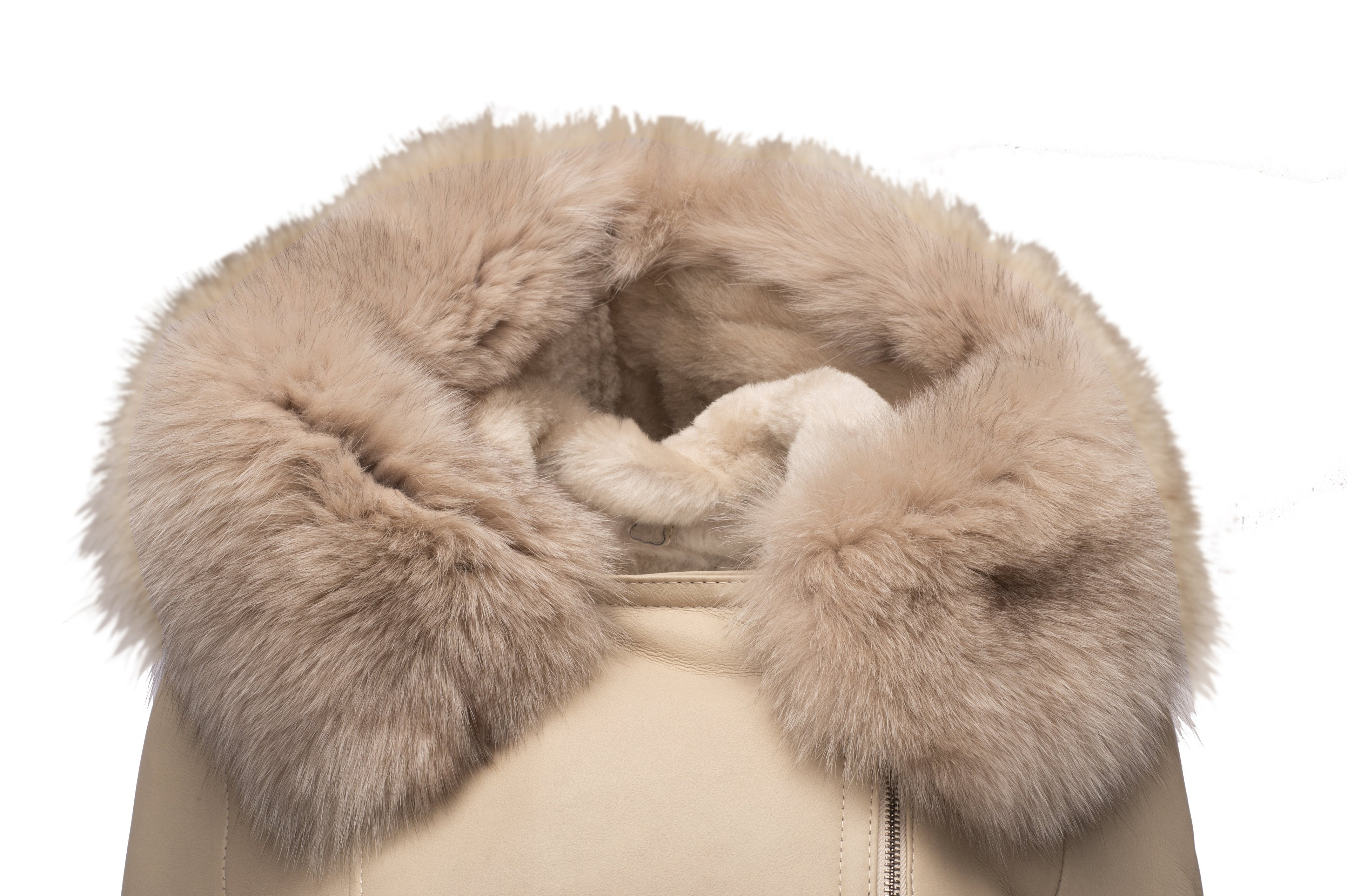 Women's Gracie's Hooded Shearling Jacket | Real Fox Fur Trim | Full Grain Apparel