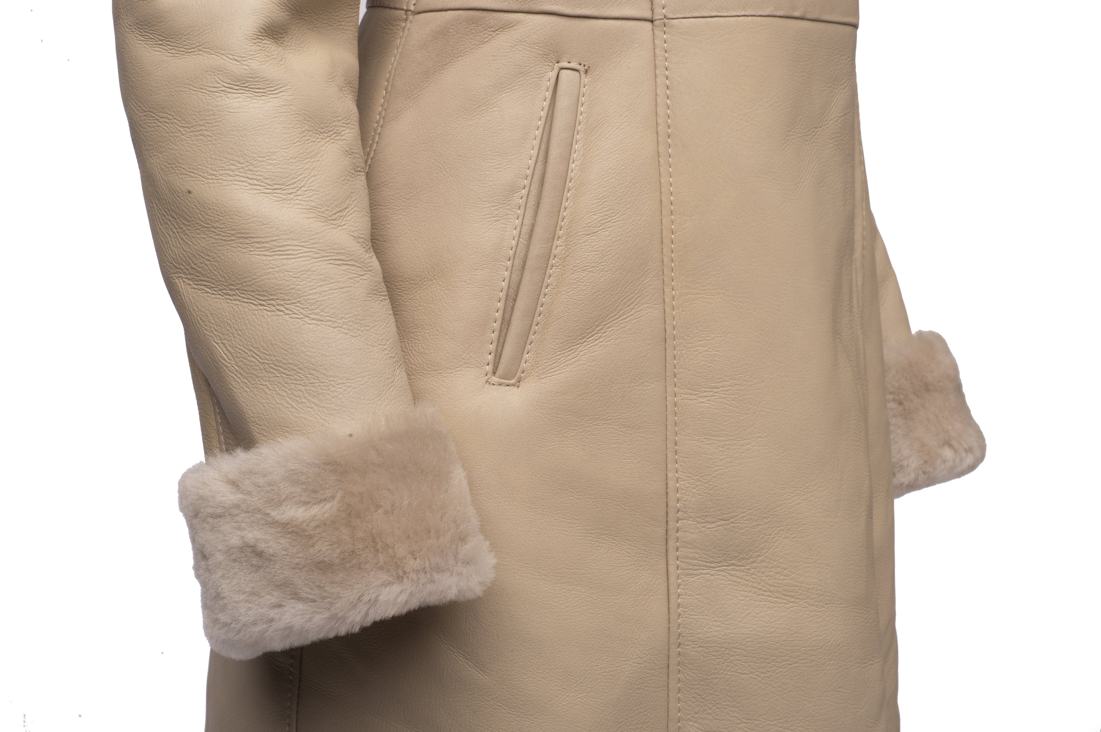 Women's Gracie's Hooded Shearling Jacket | Real Fox Fur Trim | Full Grain Apparel