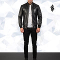 The "Sven" Black Leather Bomber Jacket | Scandinavian Minimalism | Full Grain Apparel