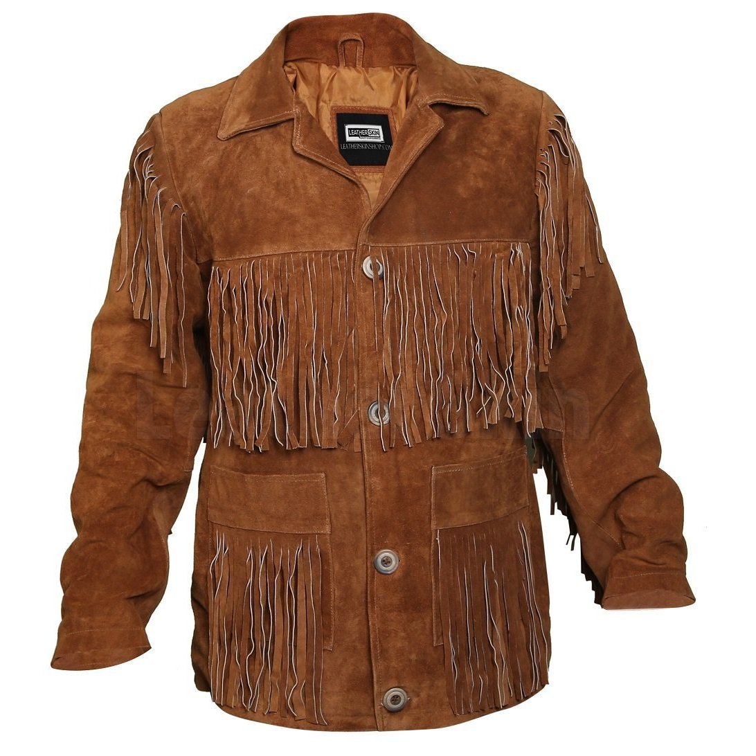 Tawny Suede Leather Jacket with Fringes | Full Grain Apparel