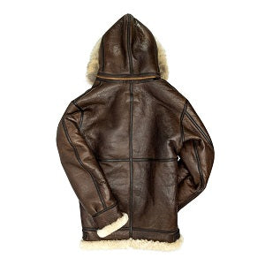 Men’s Shearling B3 Fur Hoodie Style Bomber Coat | Rugged Urban Arctic | Full Grain Apparel