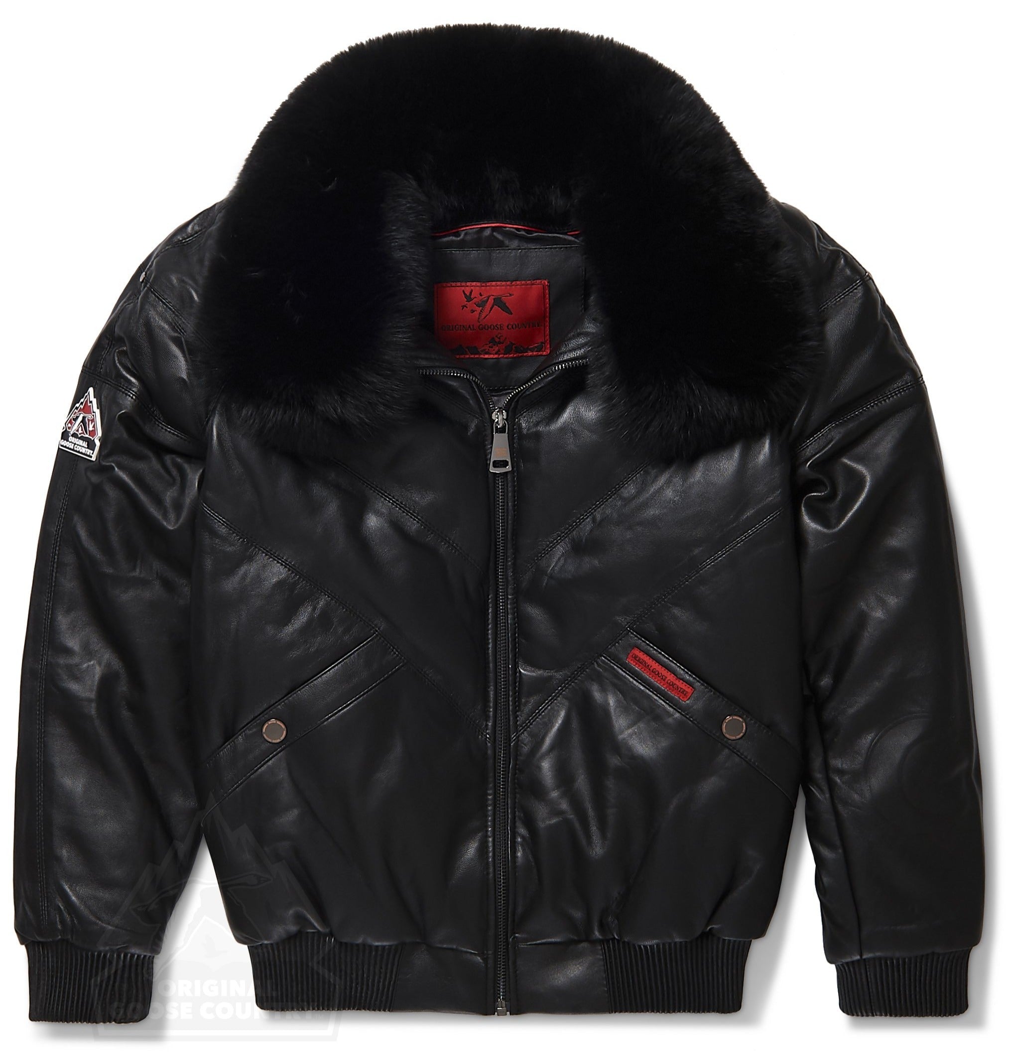 Women’s Black V-Bomber Jacket | Full Grain Apparel