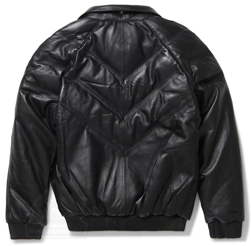 Women’s Black V-Bomber Jacket | Full Grain Apparel