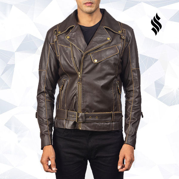 The "Vincent" Brown Leather Biker | The Sophisticated Rebel | Full Grain Apparel