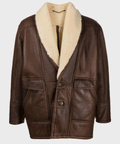 Men’s Vintage Brown Leather Shearling Jacket | Full Grain Apparel