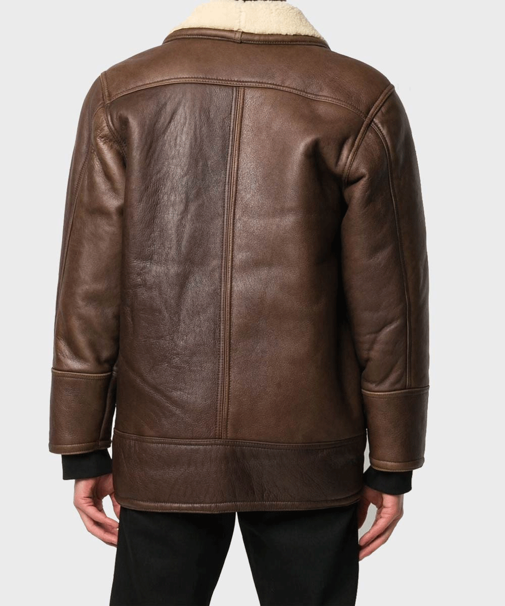 Men’s Vintage Brown Leather Shearling Jacket | Full Grain Apparel