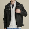 Men’s Vintage Hooded Leather Jacket | The Urban Ranger Hybrid | Full Grain Apparel
