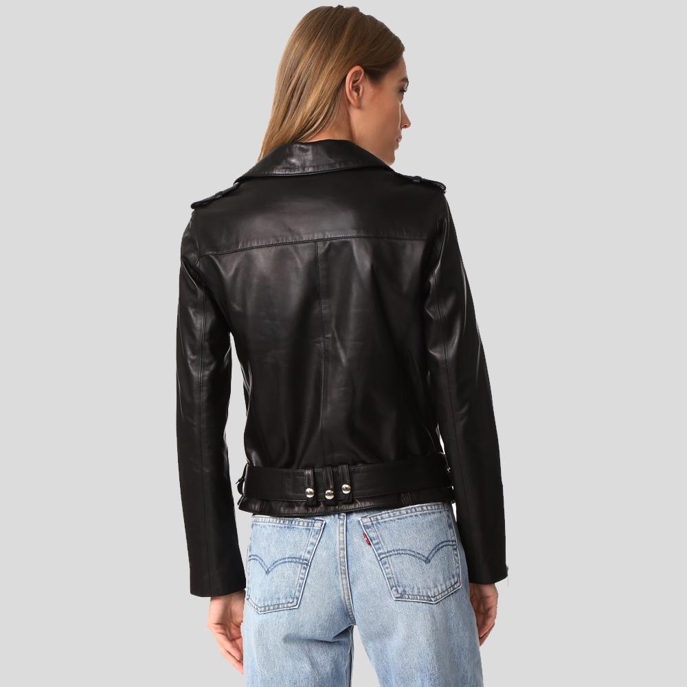 Whitley Black Biker Leather Jacket | Full Grain Apparel