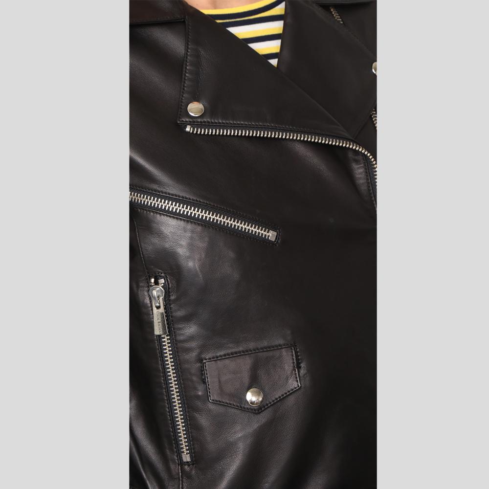 Whitley Black Biker Leather Jacket | Full Grain Apparel